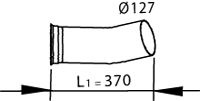 Teava esapament (lungime:370mm) EURO 3 potrivit VOLVO FH, FH12, FM, FM12, FM9 D12A340-D9B380 08.93-