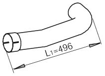 Teava esapament (lungime:496mm) EURO 4 potrivit MAN TGM I D0836LFL40-D0836LFL55 10.05-03.22