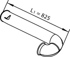 Teava esapament (lungime:825mm) EURO 4/5 potrivit DAF CF 85, XF 105 MX265-MX375 10.05-