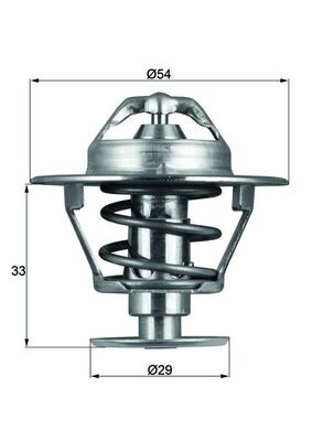 Termostat lichid racire (76°C) potrivit MITSUBISHI L 300 III, L200, PAJERO I; NISSAN NAVARA 2.3D/2.5D 12.82-