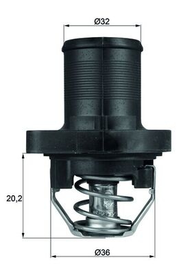 Termostat lichid racire (89°C) potrivit CITROEN BERLINGO, BERLINGO/MINIVAN, C3 I, C4, C4 I, EVASION, JUMPY I, SAXO, XSARA, XSARA PICASSO, XSARA/HATCHBACK, XSARA/KOMBI 1.1-2.0 03.92-