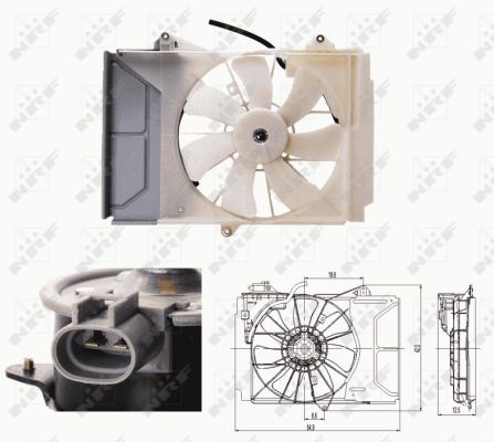 Ventilator radiator Dreapta (cu carcasa) potrivit TOYOTA YARIS 1.0/1.4D/1.5 04.99-11.05 - Img 1