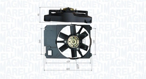 Ventilator radiator Dreapta/Stanga potrivit CITROEN JUMPER I; FIAT DUCATO; PEUGEOT BOXER 1.9D-2.8D 01.99-