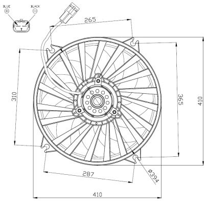 Ventilator radiator Dreapta/Stanga potrivit DS DS 4, DS 5; CITROEN BERLINGO, BERLINGO MULTISPACE, BERLINGO/MINIVAN, C4, C4 GRAND PICASSO I, C4 I, C4 II, C4 III 1.2-Electric 08.00-