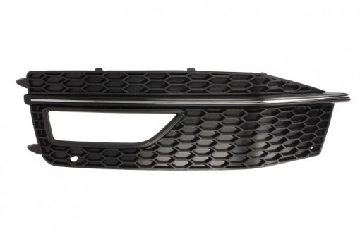 Acoperire bara fata Stanga (cu stipe cromate, S, cu gauri pentru lampa de ceata, negru) potrivit AUDI A4 ALLROAD B8, A4 B8 11.07-05.16 11.11-05.16 - Img 1