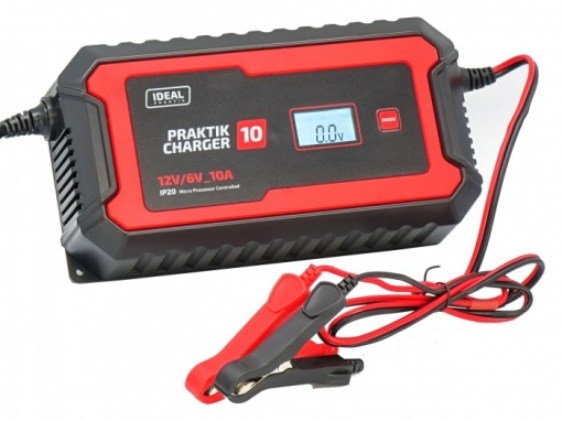 Aparat incarcat baterii auto PRAKTIK CHARGER 10 LCD, voltaj incarcare: 6/12 V IDEAL, curent incarcare: 10A, alimentare: 230V, tip baterie: AGM/EFB/GEL/MF/WET