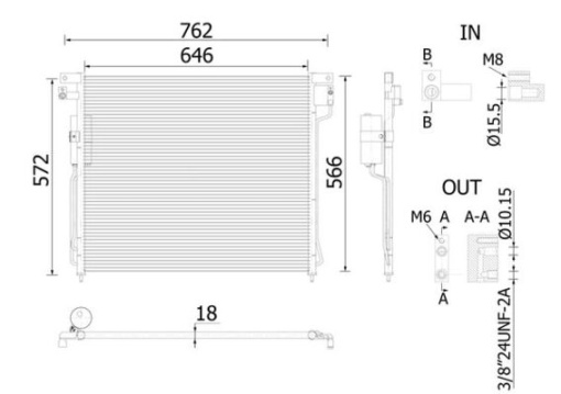 Condensator climatizare (cu uscator) potrivit NISSAN NAVARA, NAVARA NP300, NP300, PATHFINDER III 2.5D/4.0 02.02-