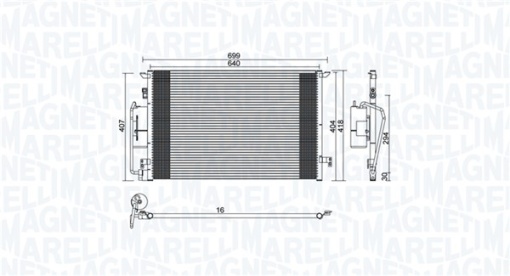 Condensator climatizare potrivit ALFA ROMEO 147; FIAT CROMA; OPEL SIGNUM, VECTRA B, VECTRA C, VECTRA C GTS 1.8-2.4D 06.97-12.11 - Img 1