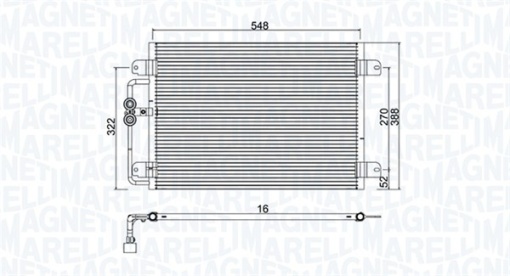 Condensator climatizare potrivit RENAULT MEGANE I, MEGANE I CLASSIC, MEGANE I COACH, MEGANE SCÉNIC, SCENIC I 1.4-2.0 01.96-09.03