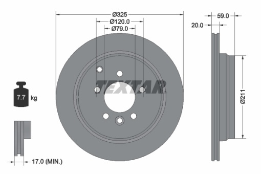 Disc frana Spate Dreapta/Stanga (fara pivot fixare roata) potrivit LAND ROVER DISCOVERY III, DISCOVERY IV, RANGE ROVER SPORT I 2.7D-4.0 07.04-12.18