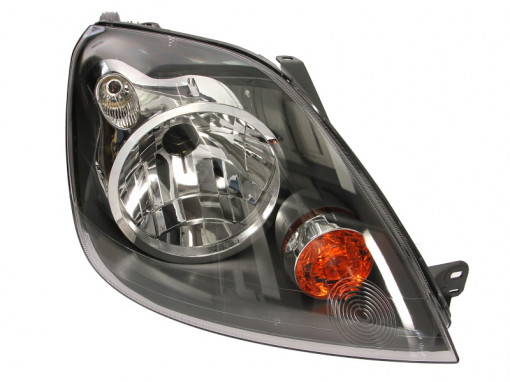 Far dreapta (H4, electric, cu motoras, fundal negru) FORD FIESTA 2005-2008