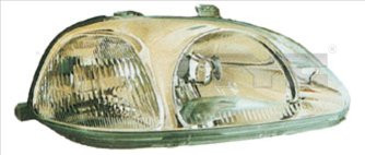 Far Dreapta (H4, mecanic, fara motoras, culoare insertie: cromat) potrivit HONDA CIVIC VI 09.94-04.98