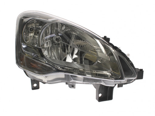Far Dreapta (halogen, H4/W5W, electric, cu motor, culoare insertie: cromat, culoare semnalizator: transparent) potrivit CITROEN BERLINGO, BERLINGO MULTISPACE, BERLINGO/MINIVAN -06.12