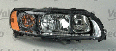 Far Dreapta (halogen, H7/H9/W5W, electric, cu motor, culoare insertie: intuneric, culoare semnalizator: transparent) potrivit VOLVO S60 I, V70 II, XC70 I -12.08