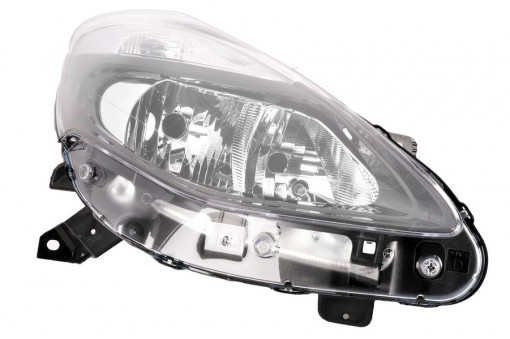 Far Dreapta (halogen, H7/W5W, electric, fara motoras, culoare insertie: negru, culoare semnalizator: transparent) potrivit RENAULT CLIO III, CLIO III/HATCHBACK