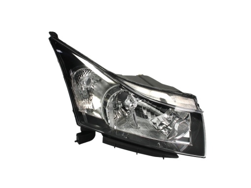 Far fata Dreapta (H4, electric, cu motor, culoare insert: cromat, culoare semnalizator: galben) potrivit CHEVROLET CRUZE