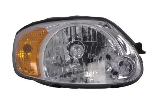 Far fata Dreapta (H4, electric, fara motoras, culoare insert: cromat, culoare semnalizator: galben) potrivit HYUNDAI ACCENT II