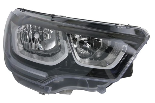 Far fata Dreapta (H7/H7, electric, cu motor, culoare insert: negru) potrivit CITROEN C4 II