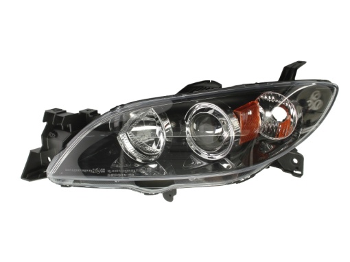 Far fata Stanga (H7/HB3, electric, fara motoras, culoare insert: cromat) potrivit MAZDA 2, 3 10.03-06.09