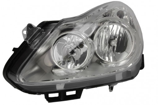 Far stanga (H1/H7, reglaj electric, cu motoras, fundal cromat) OPEL CORSA D