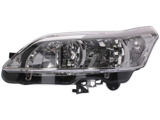 Far stanga (H1/H7, reglaj electric, cu motoras, fundal negru/insertii crom) CITROEN C4, C4 I