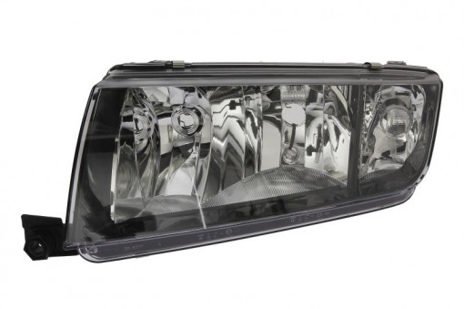 Far stanga (H3/H7, reglaj electric, cadru negru, fundal cromat) SKODA FABIA I, FABIA I PRAKTIK