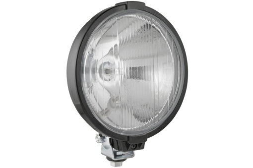 Far universal stanga/dreapta (faza lunga, H3/T4W, 12/24V, diametru 190mm, transparent, plastic, negru, lumini pozitie, fara bec)
