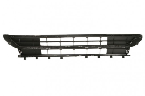 Grila bara fata mijloc cu linii cromate, plastic, negru potrivit VW POLO VI 06.17-
