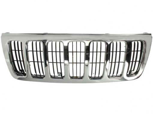Grila radiator (LAREDO, complet, crom/negru) potrivit JEEP GRAND CHEROKEE II 2.7D-4.7 10.98-09.05 -09.05 - Img 1