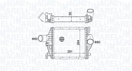 Intercooler potrivit MERCEDES V (638/2), VITO (W638) 2.2D 03.99-07.03