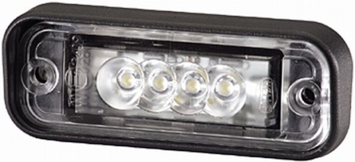 Lampa numar inmatriculare (LED, 12V, culoare: negru, culoare sticla: transparent, 33x24mm)