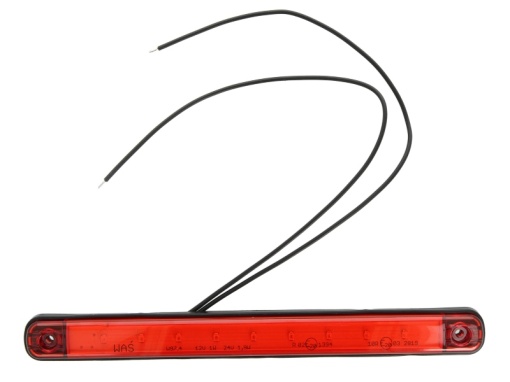 Lumina delimitare stanga/dreapta, forma: dreptunghiular, rosu, LED, inaltime 20mm; latime 237mm; adancime 10,4mm 12/24V