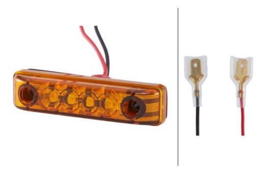 Lumina delimitare stanga/dreapta, galben, LED, inaltime 11mm; latime 65mm; adancime 16mm, surub/fixare orizontala/fixare verticala, lungime cablu 150mm, 12V (IPIP67)