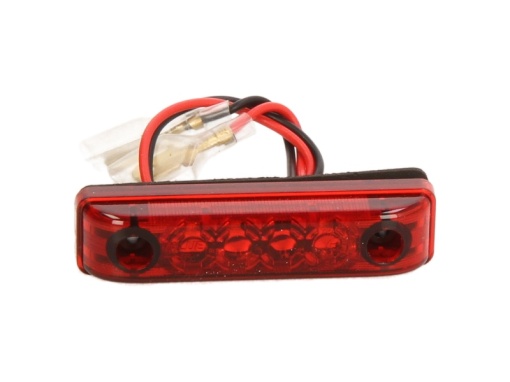 Lumina delimitare stanga/dreapta, rosu, LED, inaltime 16mm; latime 11mm; adancime 65mm, lungime cablu 150mm, 24V (IPIP67)