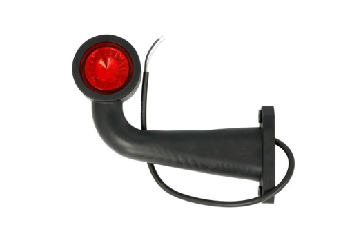 Lumina delimitare stanga, rosu/alb, LED lungime cablu 450mm, pe brațul lung, 12/24V