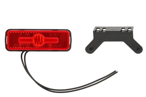 Lumini clarificare stanga/dreapta, forma: dreptunghiular, rosu, LED, inaltime 36mm; latime 103mm; adancime 18mm, în relief/suprafata, lungime cablu 240mm, cu cuier, 12/24V (IP6K9K)