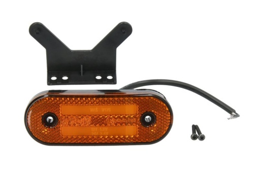 Lumini clarificare stanga/dreapta, portocaliu, LED, inaltime 41mm; latime 115mm; adancime 20mm, în relief, lungime cablu 220mm, cu cuier, 12/24V potrivit ADR