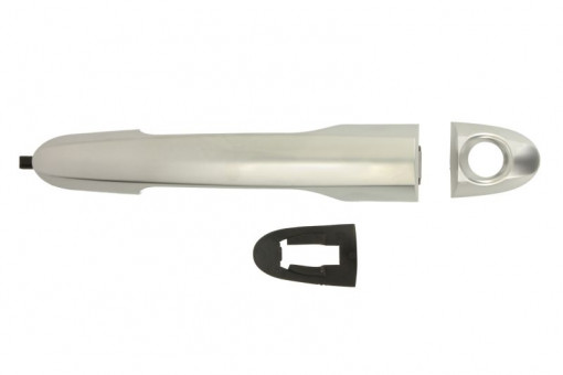 Maner usa Fata Stanga (extern, cu orificiu pentru incuietoare, argintiu) potrivit FIAT 500L 0.9-1.6D 09.12-