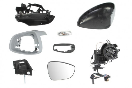 Oglinda laterala Dreapta electric, convexa, incalzita, albastru, pliabil electric, cu senzor de temperatura potrivit CITROEN C5 II, C5 III