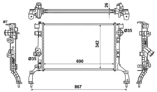 Radiator motor potrivit RENAULT LAGUNA, LAGUNA III, LATITUDE 1.5D/2.0D