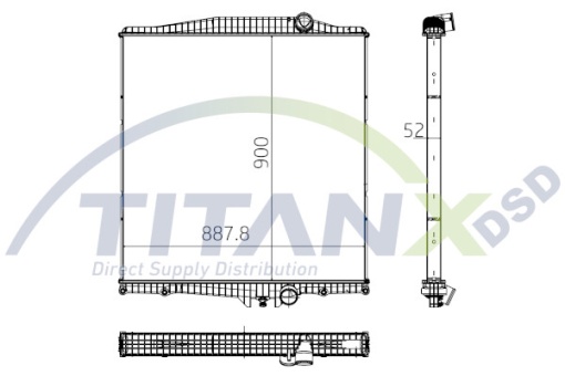 Radiator racire motor (fara rama) potrivit VOLVO FH12 D12A420-D12D500 08.93-