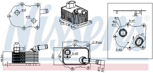 Radiator ulei motor potrivit ALFA ROMEO TONALE; FIAT 500X, TIPO; JEEP COMPASS, RENEGADE 1.0-1.5H 06.18-