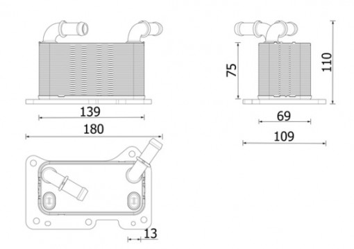 Radiator ulei potrivit VOLVO V60 II, V90 II, XC60 II, XC90 II 2.0DH/2.0H 04.19-