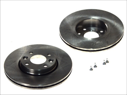 Set discuri frana (2 buc.) Fata Dreapta/Stanga potrivit DACIA LOGAN, LOGAN EXPRESS, LOGAN MCV; NISSAN MICRA C+C III, MICRA III, MICRA V, NOTE, TIIDA; RENAULT CLIO II 0.9-2.0 11.02-
