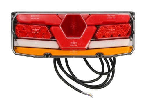 Stop spate dreapta (LED, 12/24V, cu intermitent, cu lumina de ceata, lumina de marșarier, cu lumina stop, lumini parcare, reflector, cu lampă cu braț prelungit, indicator dinamic)