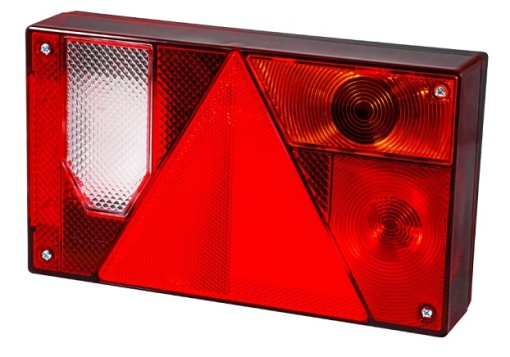 Stop spate dreapta MULTIPOINT I (12/24V, cu intermitent, lumina de marșarier, cu lumina stop, lumini parcare, cu lumina placuta inmatriculare, reflector triunghiular; fara bec)