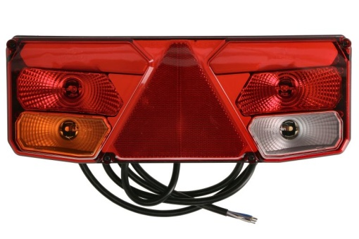 Stop spate stanga (LED, 12/24V, cu intermitent, cu far ceață, lumina de marșarier, cu stop, lumină de parcare, reflector triunghiular )