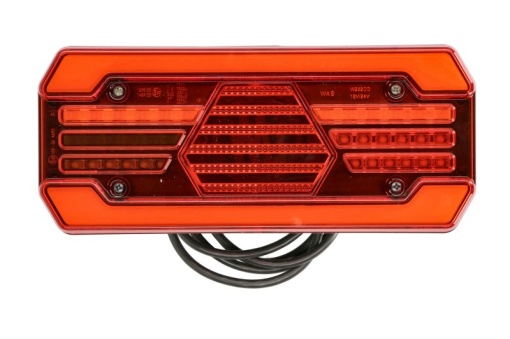 Stop spate stanga (LED, 12/24V, cu intermitent, cu far ceață, lumina de marșarier, cu stop, lumină de parcare, reflector, semnalizator dinamic, lungime cablu: 2m)