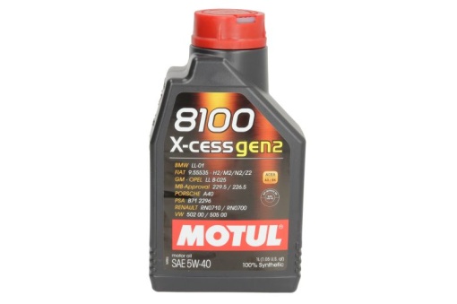 Ulei motor 8100 (1L) 5W40 ;API SP; ACEA A3; B4; BMW LL-01; CHRYSLER MS-12991; FIAT 9.55535 H2; FIAT 9.55535 M2; FIAT 9.55535 N2; FIAT 9.55535 Z2; GM LL-B-025; MB 226.5; MB 229.5; PORSCHE A40; PSA B71