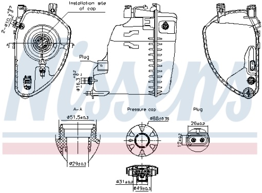 Vas expansiune racire (cu priza, cu senzor nivel) potrivit BMW 5 (G30, F90), 5 (G31), 6 GRAN TURISMO (G32), 7 (G11, G12), 8 (G14, F91), 8 (G15, F92), 8 GRAN COUPE (G16, F93) 07.15-